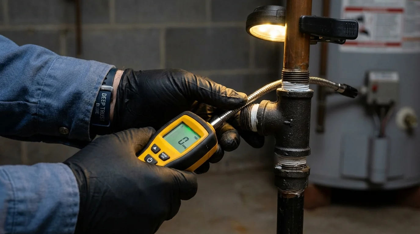 Gas leak detection with electronic sniffer by Johns Plumbing LLC in Lake Dallas