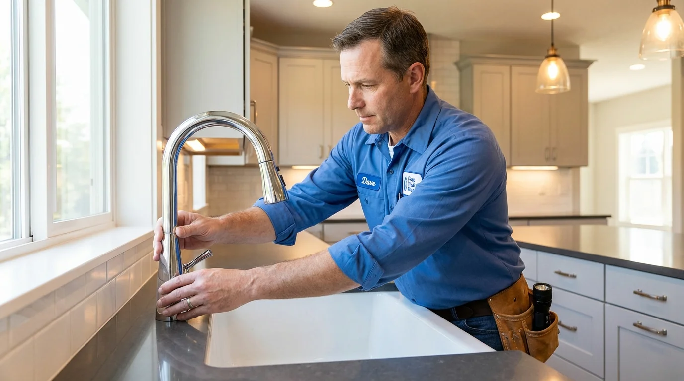 Kitchen faucet installation by Johns Plumbing LLC in Lake Dallas